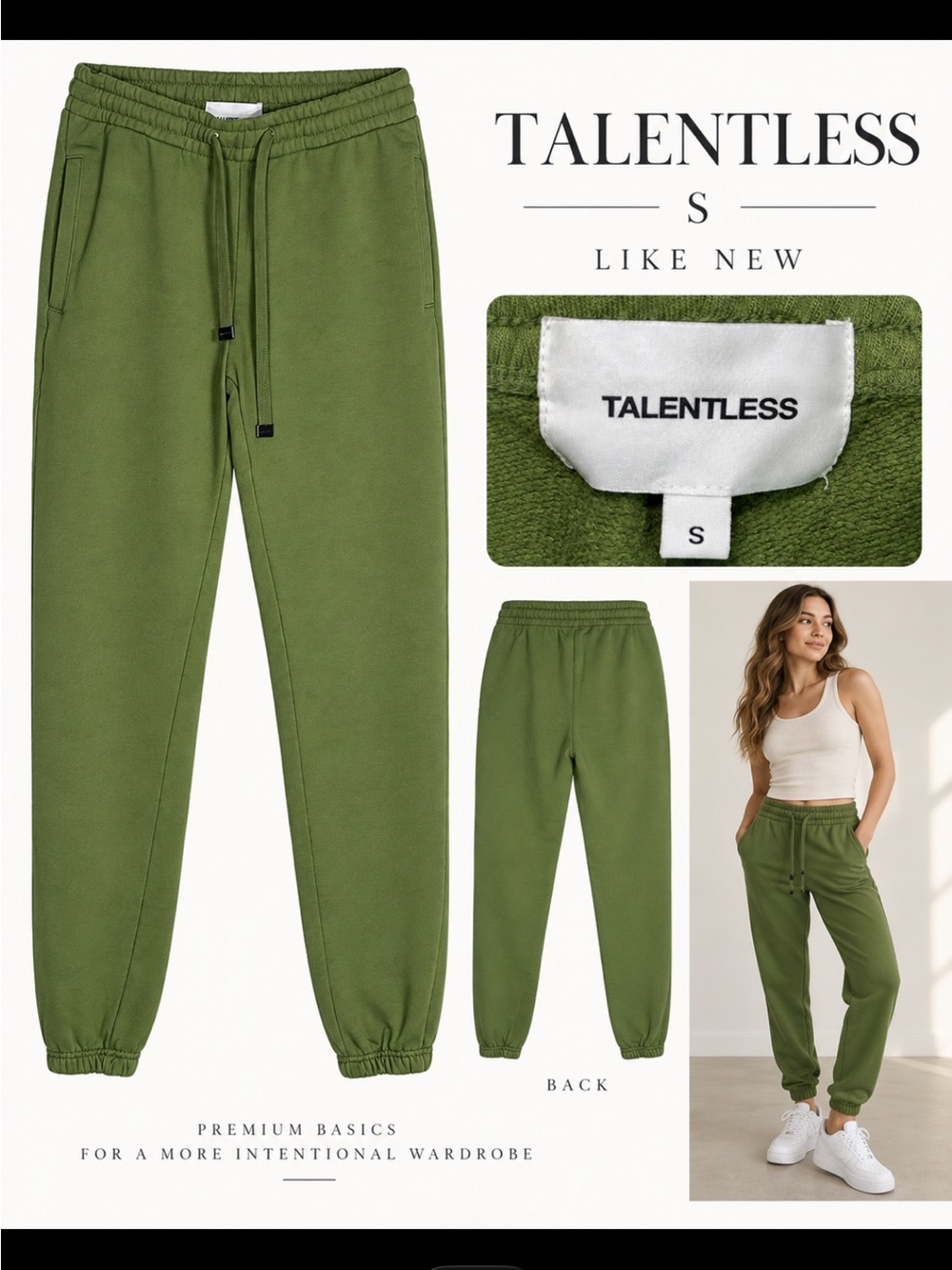 TALENTLESS Olive Green Men's Joggers with Drawstring Waist